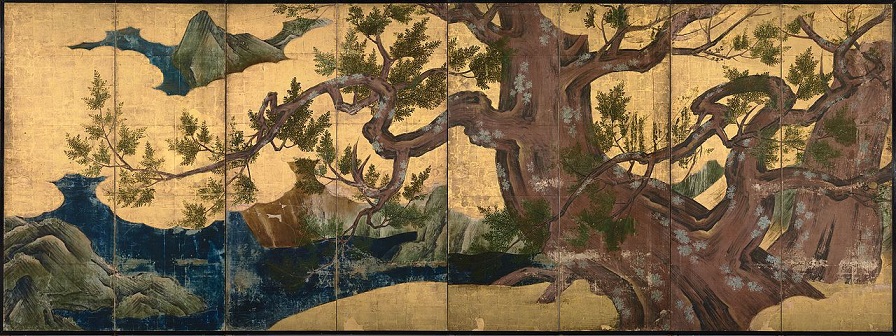Dated Chinese screen print banner