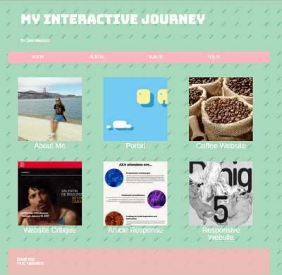 screen shot of blog website